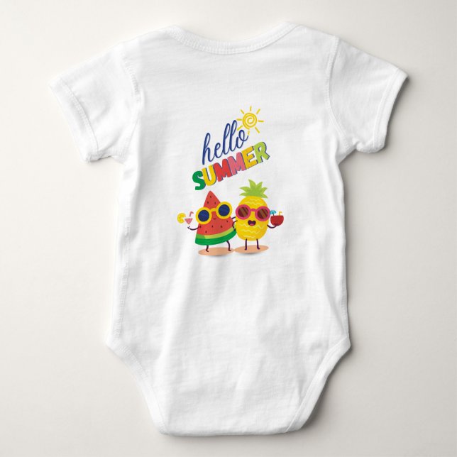 Body Para Bebê "Hello summer" baby bodysuit (Verso)