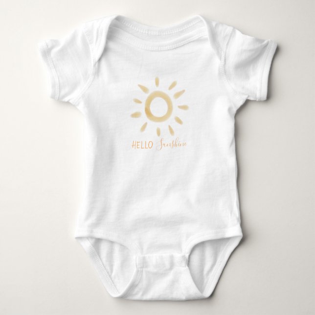 Body Para Bebê "Hello Sunshine" Watercolor Sun (Frente)