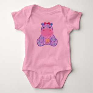 Body Para Bebê Henrietta Hippo Romper Chá de fraldas Gift