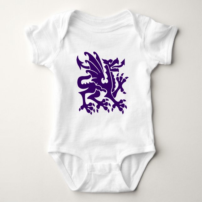 Body Para Bebê Heraldic Dragon 01 - Deep Purple (Frente)