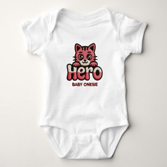 Body Para Bebê Hero Cat Baby Bodysuit (Frente)