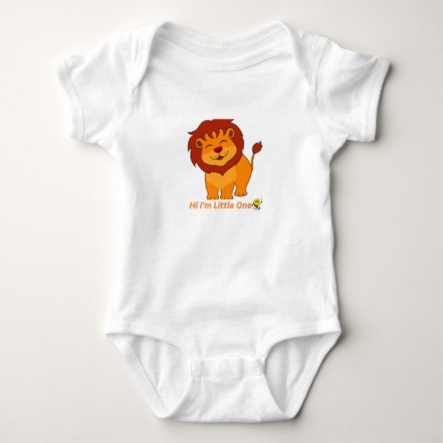 Body Para Bebê Hi I'm Little One – Cute Baby Lion Kids (Frente)
