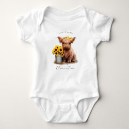Body Para Bebê Highland Cow Sunflower Balde