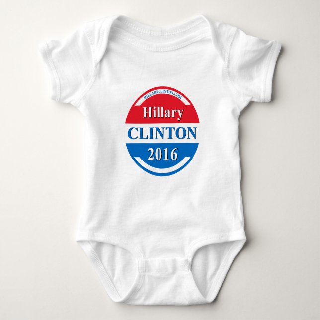 Body Para Bebê Hillary Clinton para o presidente 2016 (Frente)