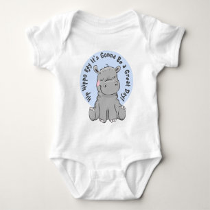 Body Para Bebê Hipopótamo feliz do raio anca do hipopótamo