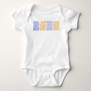 Body Para Bebê Hippie 70s posters em estilo groovy