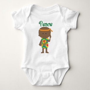 Body Para Bebê Hippie Baby Peace Afro-americano