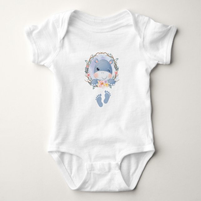Body Para Bebê Hippo Baby, Baby Gift Pocket Hippo Baby (Frente)