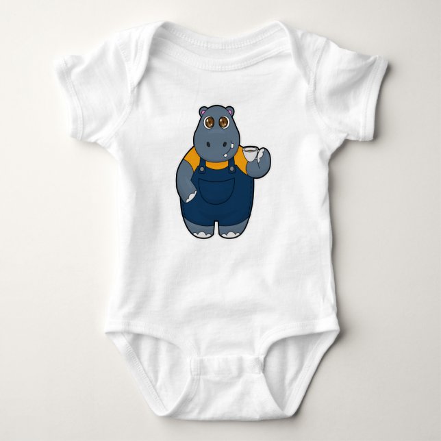Body Para Bebê Hippo com Taça de Café (Frente)