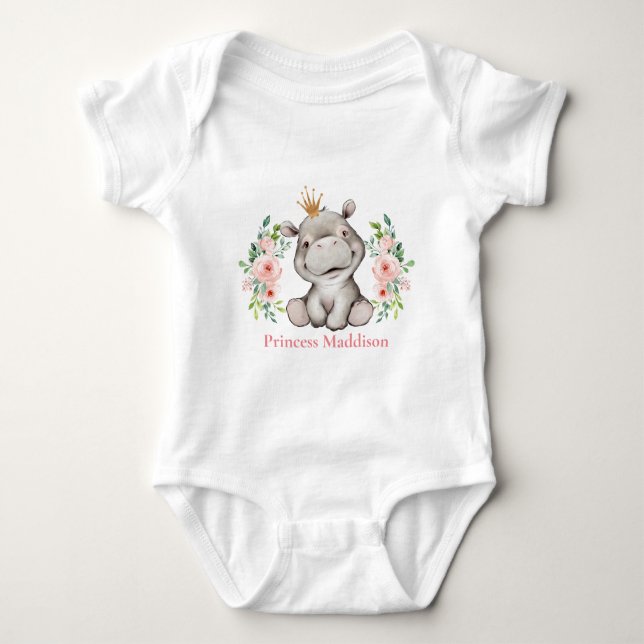 Body Para Bebê Hippo Princesa Baby Bodysuit (Frente)