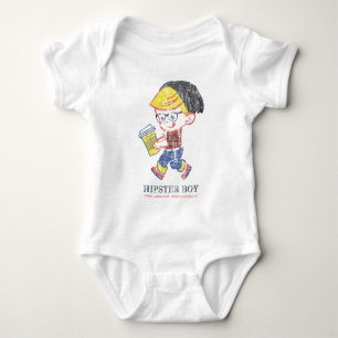 Body Para Bebê Hipster Boy angustiou a ilustração de paródia d