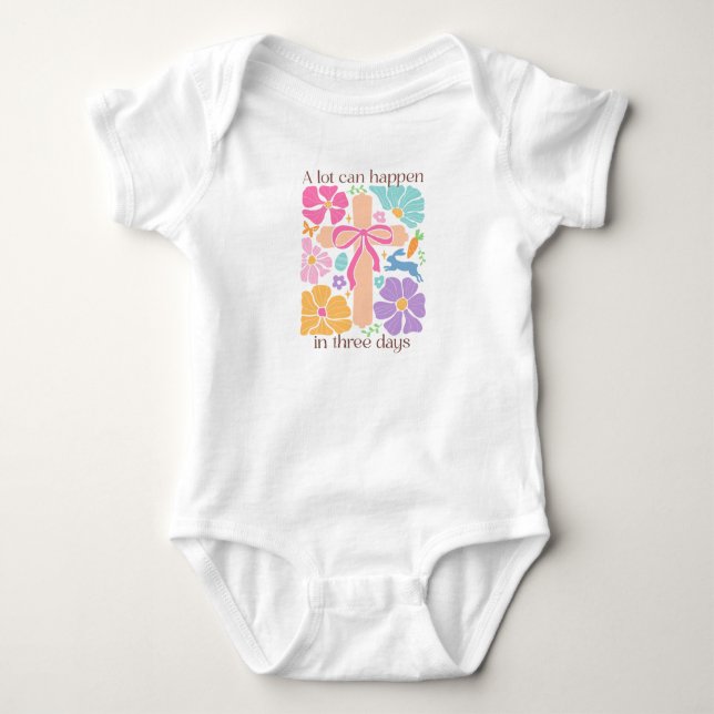 Body Para Bebê História Boho Cristã da Páscoa (Frente)