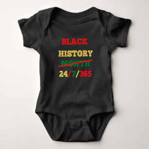 Body Para Bebê História Negra Mês 24/7/365 - HISTÓRIA NEGRA