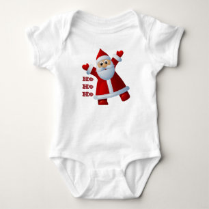 Body Para Bebê HO! HO! HO! Bonito Papai Noel Feliz Natal