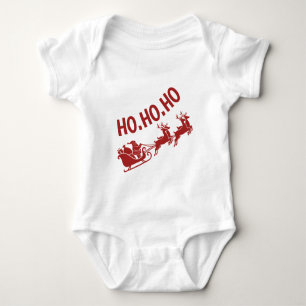 Body Para Bebê Ho Ho Ho Papai Noel Trenó De Natal