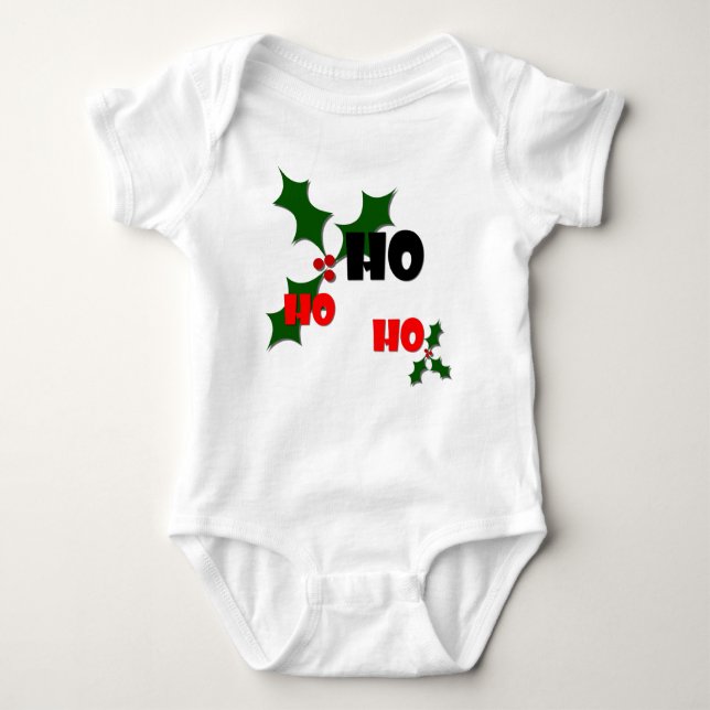 Body Para Bebê Ho Ho Holly & Berries Baby Bodyfato (Frente)