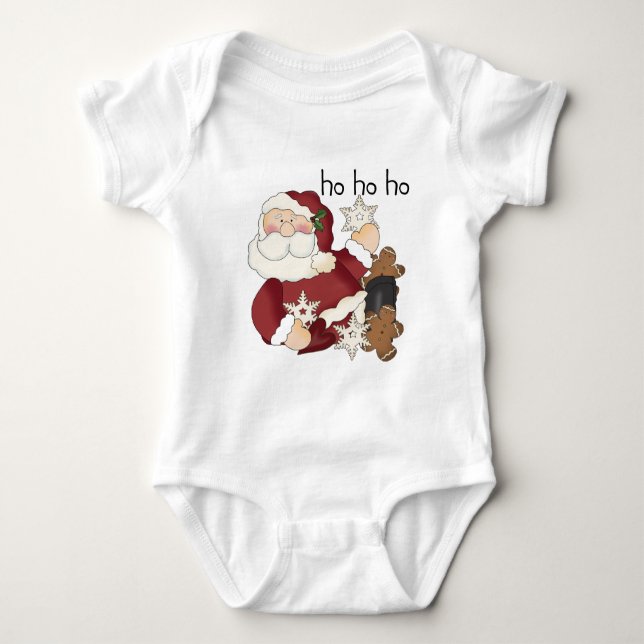 Body Para Bebê Ho Ho Papais noeis T-shirts e presentes (Frente)