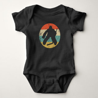 Body Para Bebê Hockey Goalie Silhouette Retro Hockey