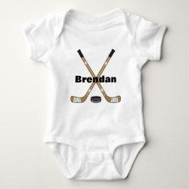 Body Para Bebê Hockey personalizado com nome de bebê Criança
