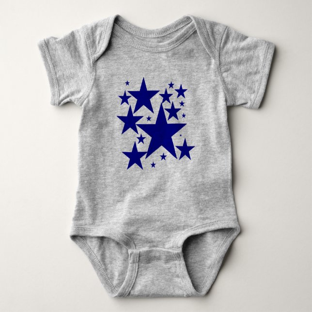 Body Para Bebê Hoje Melhor Prêmio! Blue Star Ruffle (Frente)