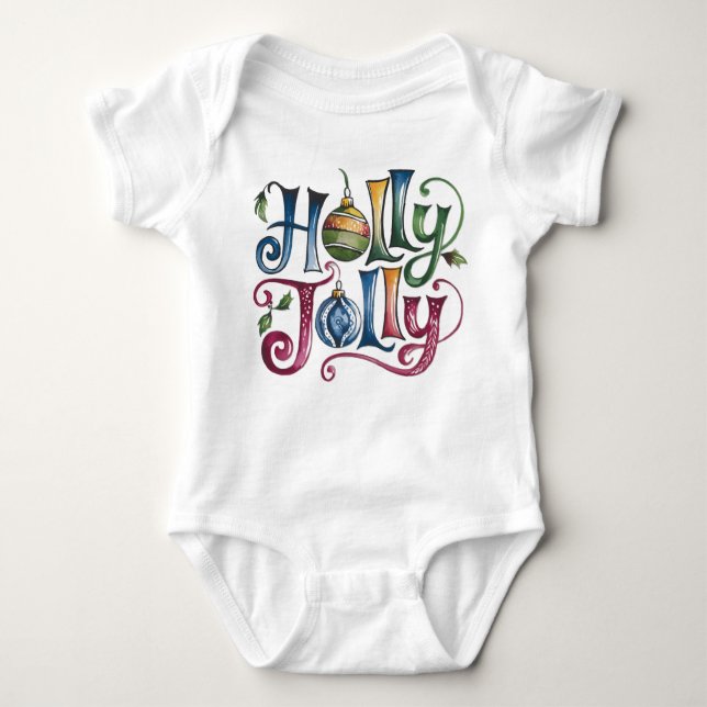 Body Para Bebê Holly Jolly T-Shirt (Frente)
