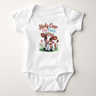 Body Para Bebê Holy Cow I'm Cute – Baby Cow Cartoon Design