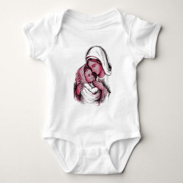 Body Para Bebê Holy Mary - Nossa Senhora (Frente)