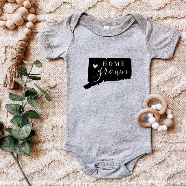 Body Para Bebê Home Grown State Tee do Connecticut (Criador carregado)