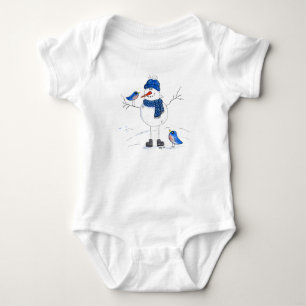 Body Para Bebê Homem de neve de pernas longas