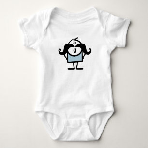 Body Para Bebê Homem palito engraçado com bigodes