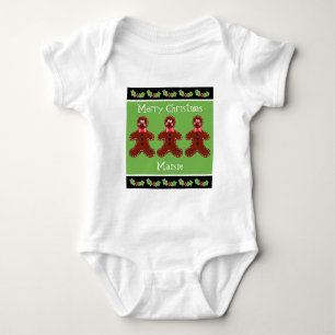 Body Para Bebê Homem Personalizado de Pão de Natal Bonito