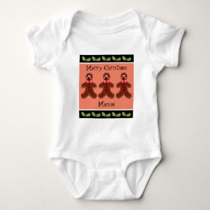 Body Para Bebê Homem Personalizado de Pão de Natal Bonito