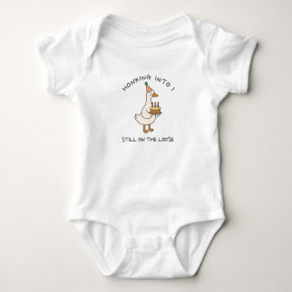Body Para Bebê Honking Into Birthday Goose Funny Custom Age