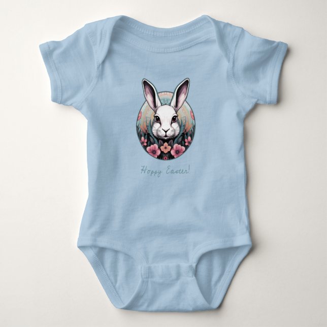Body Para Bebê Hoppy Easter Bunny Bebê Roupa (Frente)