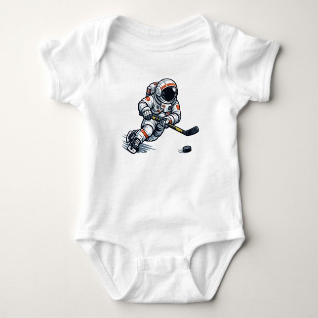 Body Para Bebê Hóquei Astronauta (Frente)