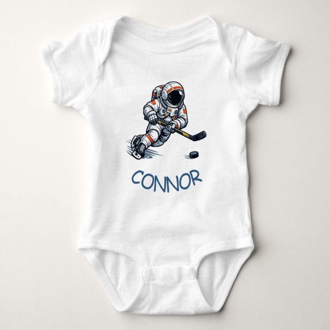 Body Para Bebê Hóquei Astronauta (Frente)