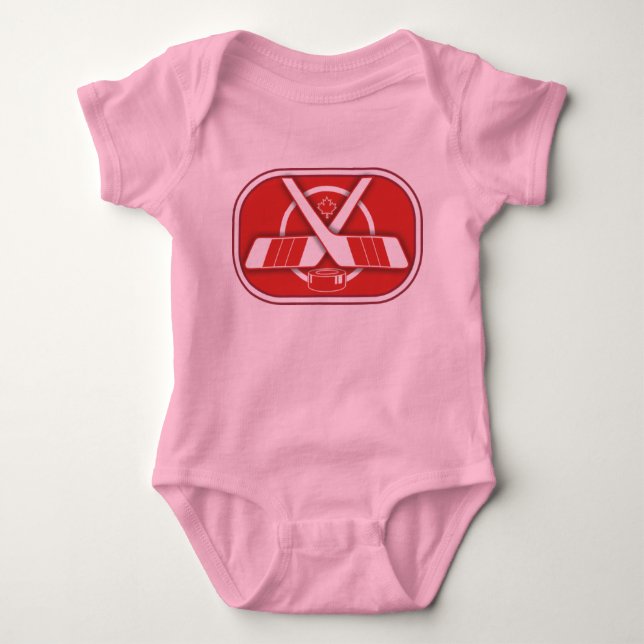 Body Para Bebê Hóquei retro Canadá (Frente)