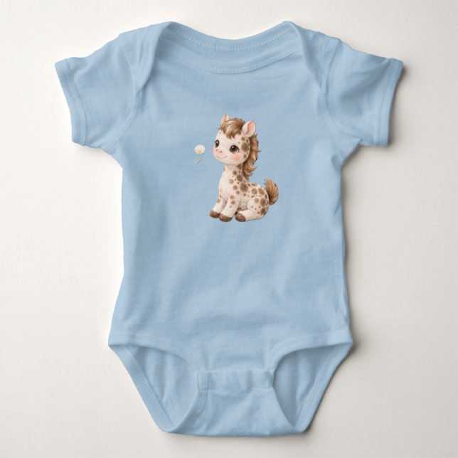 Body Para Bebê Horse Baby Bodysuit – Cute Farm Animal Baby 🐴 (Frente)