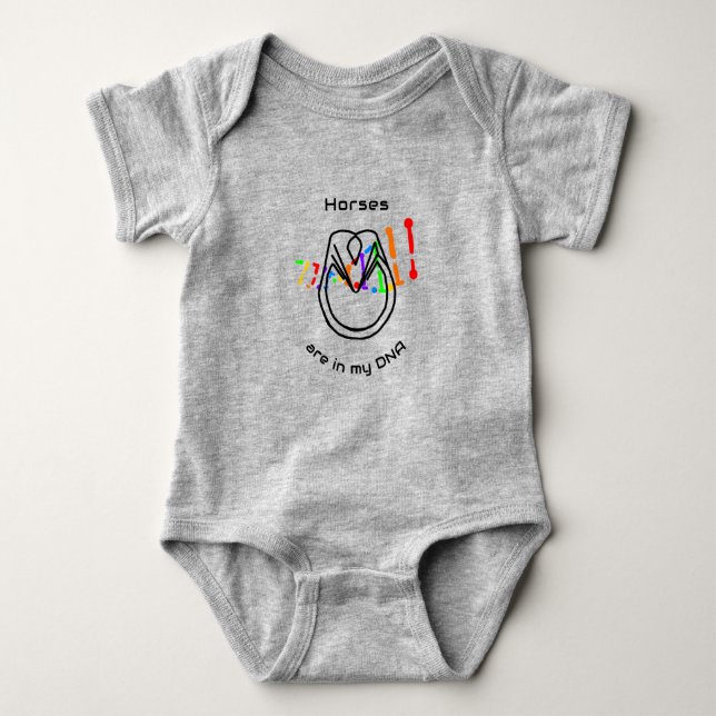 Body Para Bebê Horses Are In My DNA Baby Bodysuit T-Shirt  (Frente)