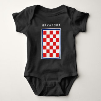 Body Para Bebê Hrvatska Checker Azul Fronteira