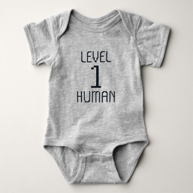 Body Para Bebê Humanos de Nível 1 - Bebês Nerd - Bebê recém-nasci (Frente)