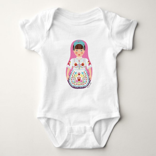 Body Para Bebê Húngaro Matryoshka Baby Bodydress (Frente)