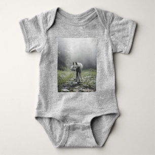 Body Para Bebê Husky Siberiano Branco