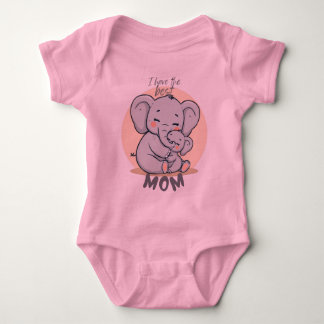 Body Para Bebê I Have the Best MOM – Pink Infant Creeper