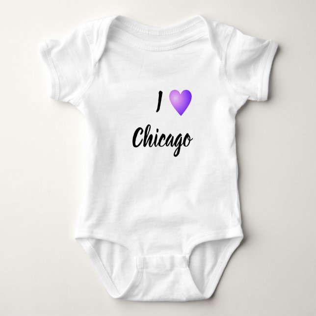 Body Para Bebê I Heart Chicago (Frente)