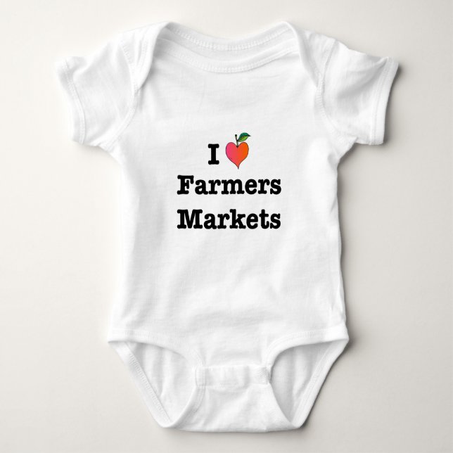 Body Para Bebê I Heart Farmers Markets (Frente)
