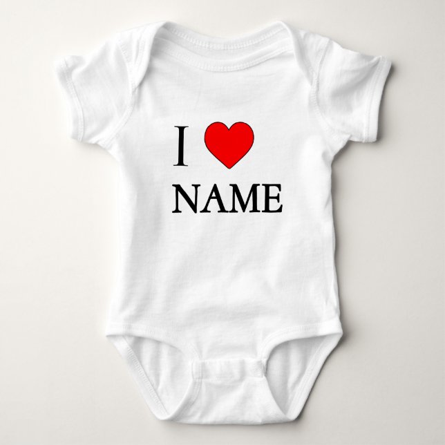 Body Para Bebê I heart name (customisable) (Frente)