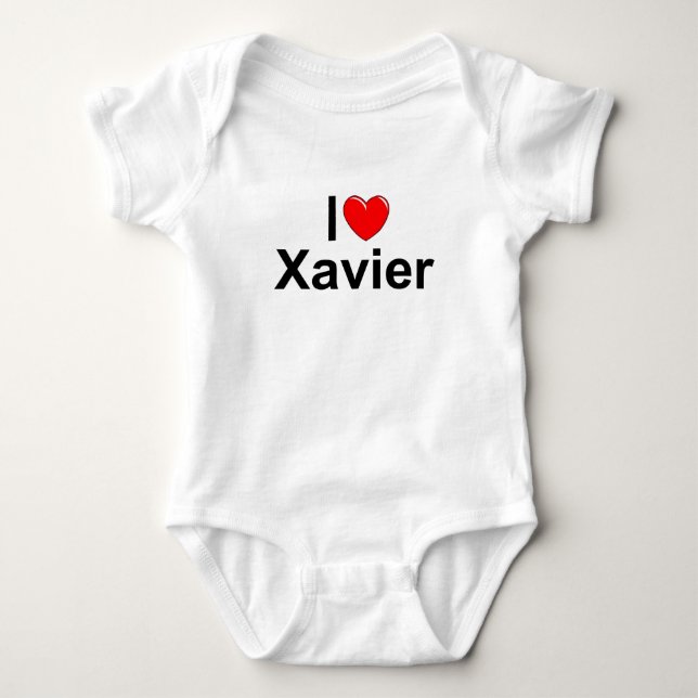 Body Para Bebê I Love (Heart) Xavier (Frente)