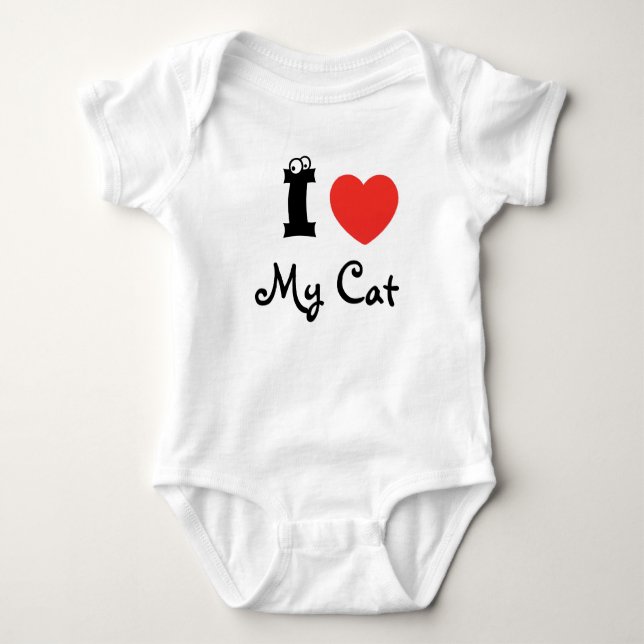 Body Para Bebê I love my cat (Frente)