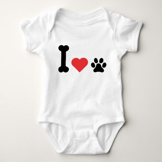 Body Para Bebê I Love My Dog Lover Baby Bodysuit Pet Parent Gift (Frente)